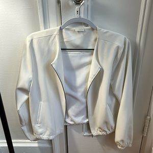 White bomber jacket